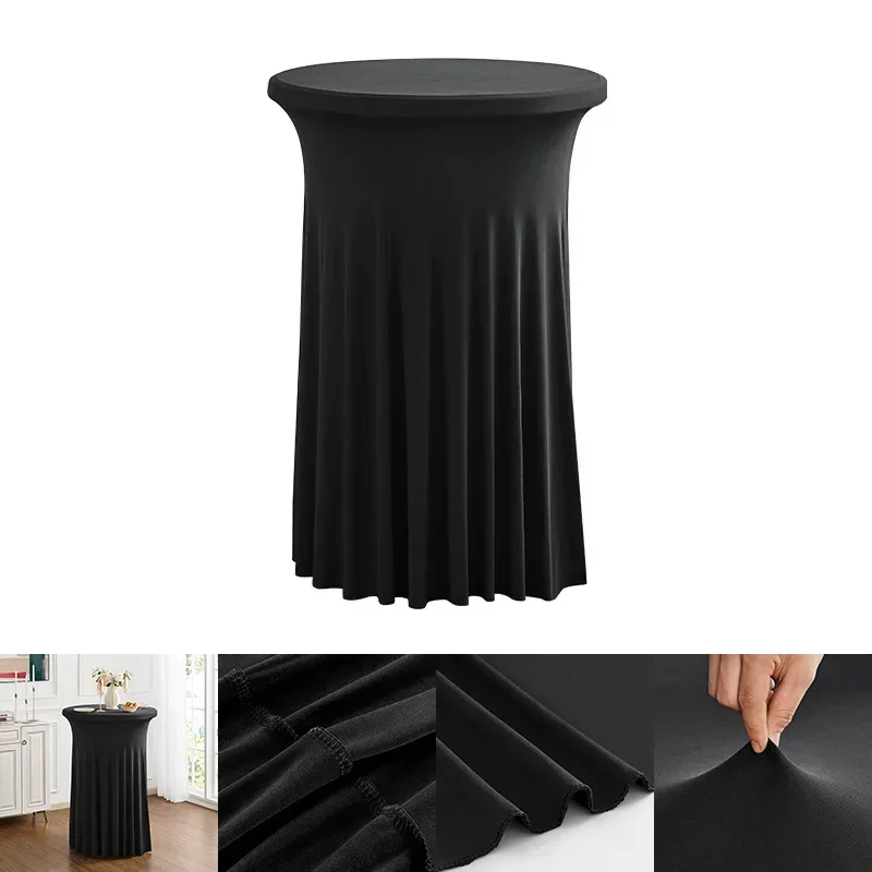 

High-Quality Cocktail Table Cloth Skirt Style Wholesale Modern Elegant Commercial Meeting Bar Round Sunflower Elastic Cover