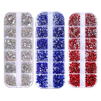 1 krabička štrasových krystalových kamínků na nehty SS6-SS20, skleněné kamínky na nehty, lesklé, ploché, Swarovski na nehty, 3D DIY dekorace 12 nejlepší prodej krajka Swarovski - №7