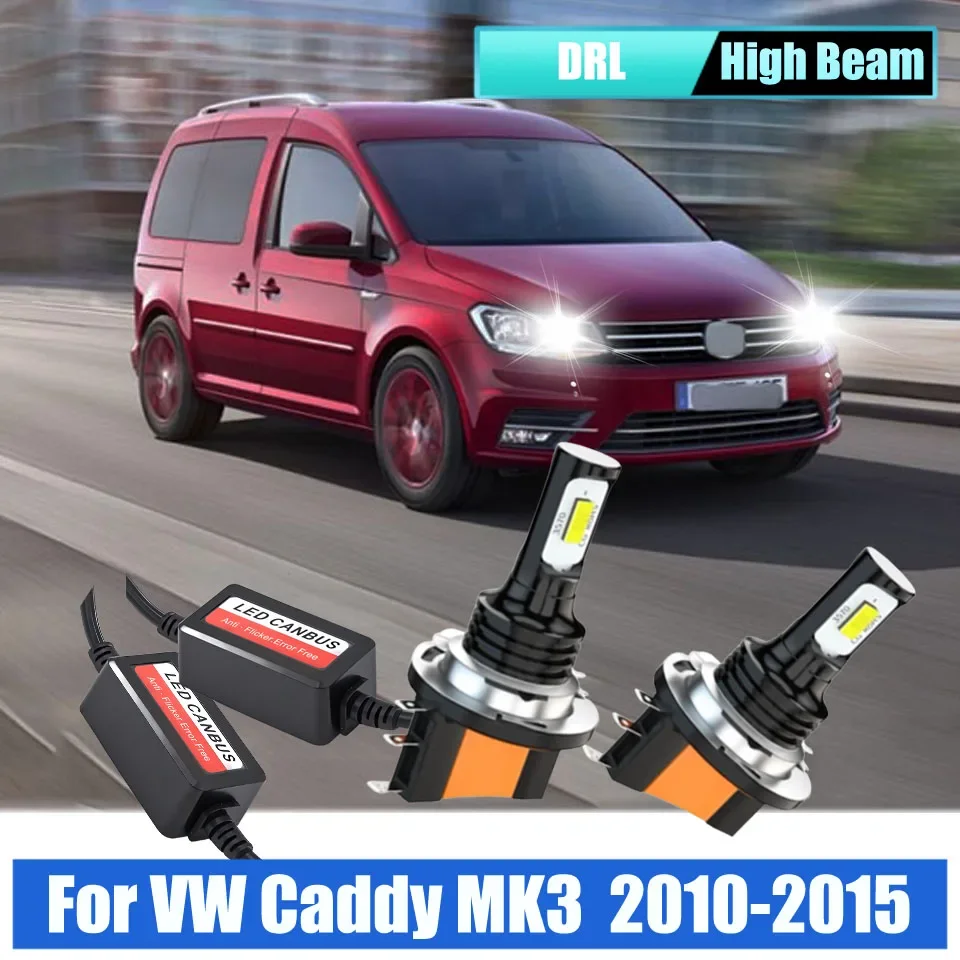 H15 Halogen Replacement Headlight Bulb 12V + Load Resistors Error Eliminators For VW Caddy MK3 2010 2011 2012 2013 2014 2015