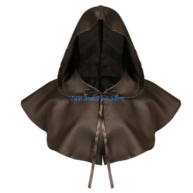 

HX6F Hooded Medieval Cloak for Film Productions Halloween Costume Accessories Capes