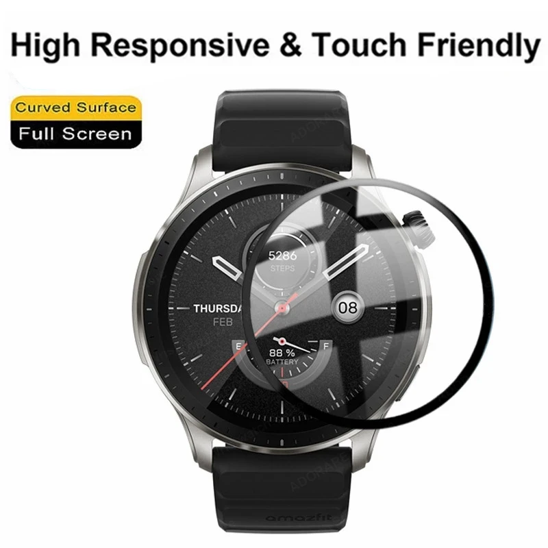 3D Curved Edge Screen Protector for Amazfit GTR 4 Soft Full Coverage Protective Film for Amazfit GTR4 Not Tempered Glass