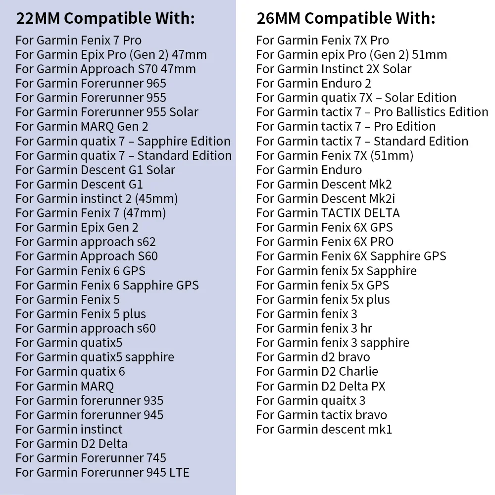 Garmin Fenix用のPickenfitシリコンストラップ、Garmin fenix 6、6x、7、7x pro、epix Pro gen 2、47mm、51mm、5plus、enduro 2、tactix 7