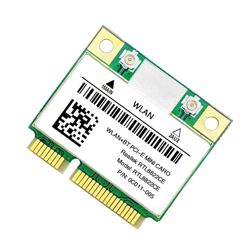 A98TRTL8822CE 1200Mbps 2.4G/5Ghz 802.11AC WiFi Card Network Mini PCIe Bluetooth 5.0 يدعم الكمبيوتر المحمول/الكمبيوتر الشخصي Windows 10/11