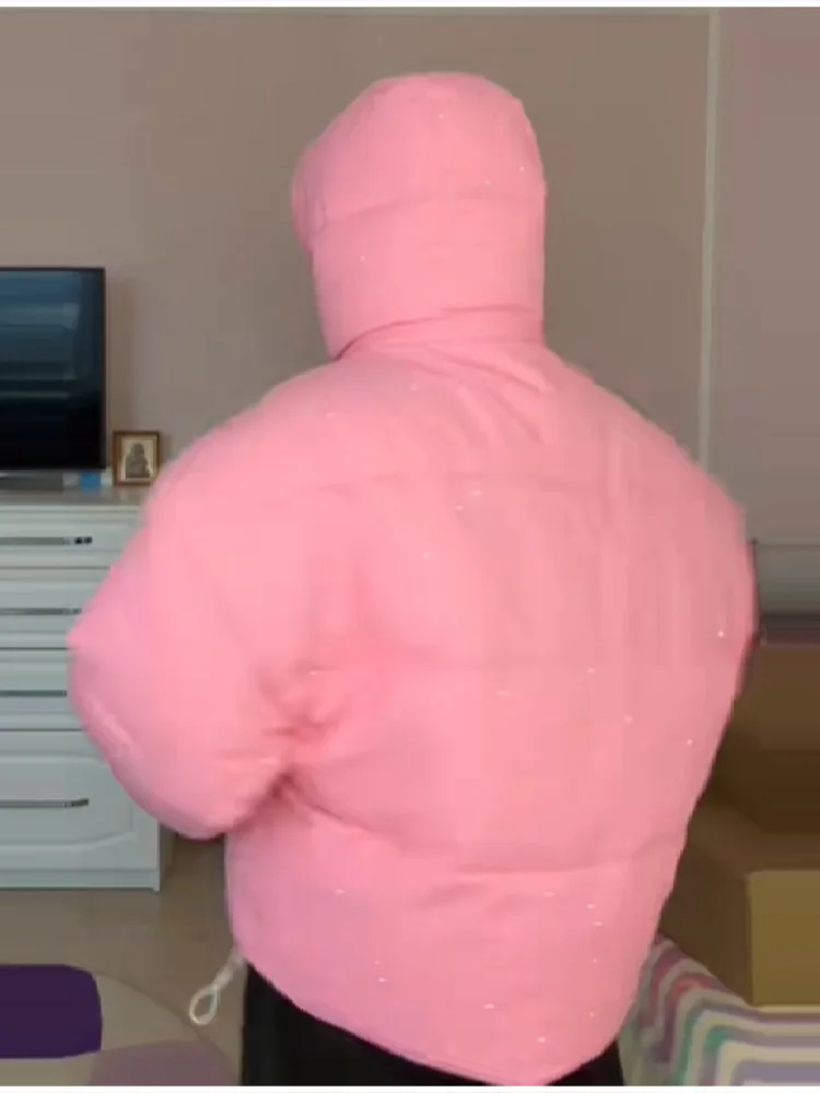 Chaqueta de algodón elegante a la moda con cremallera holgada informal versátil ropa de abrigo elegante tendencia de invierno ropa de calle clásica para mujer