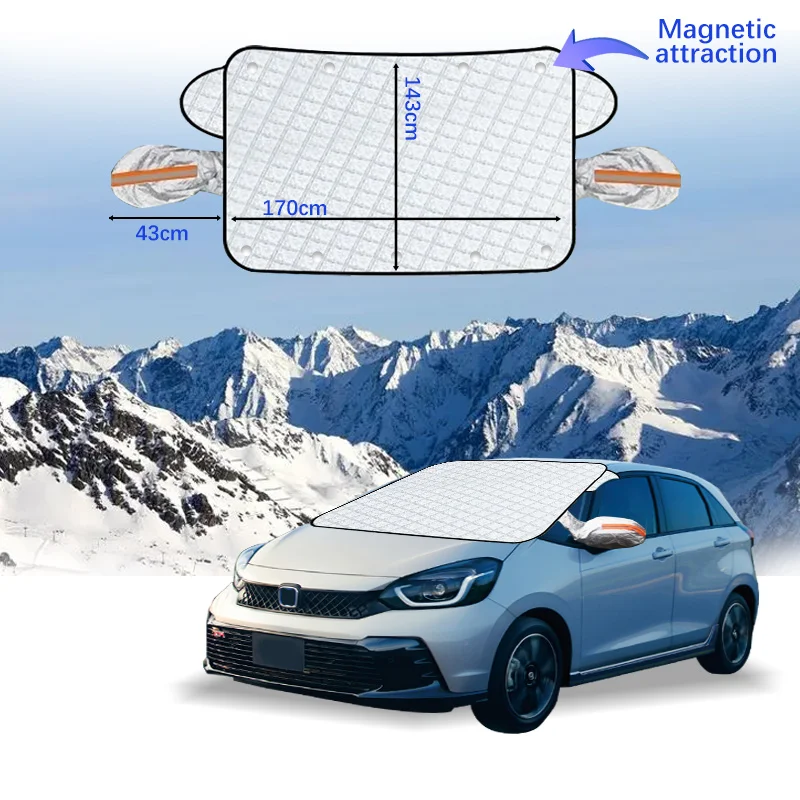 Car Windshield Cover Magnet Winter Window Snow Shield Anti Frost Auto Front Window Snow Cover For Honda JAZZ