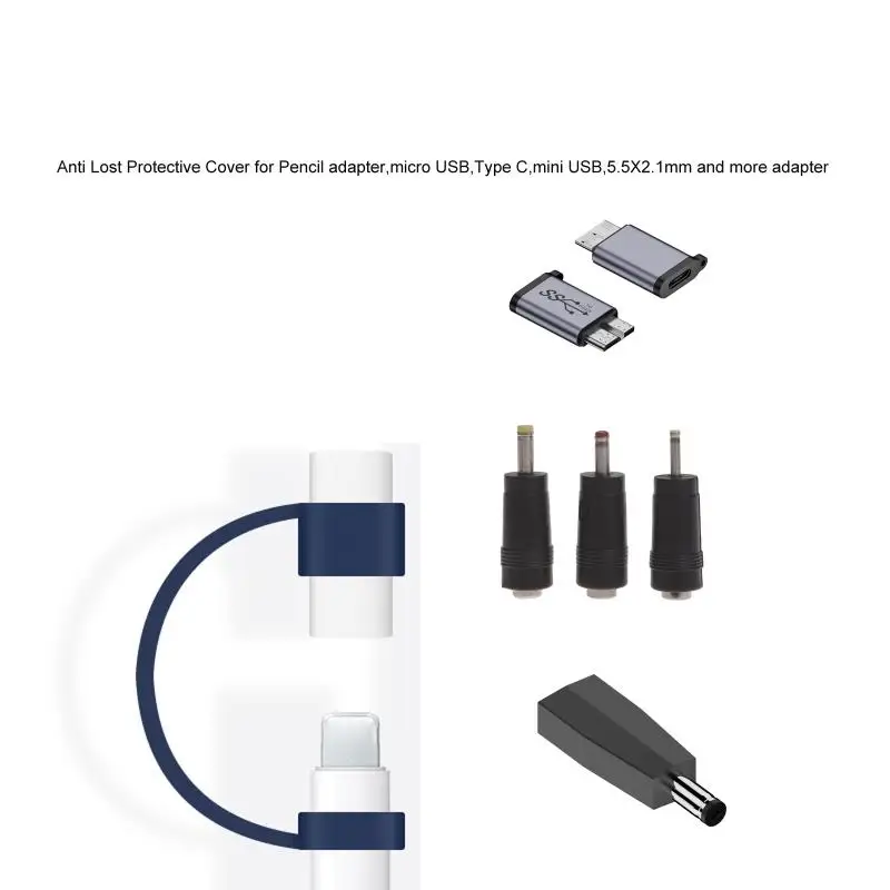 Měkké pouzdro kompatibilní pro USB-C, mikro USB, tužka anti-loss nabíjení kabel adaptér tether tablet dotek pero rukáv kryty