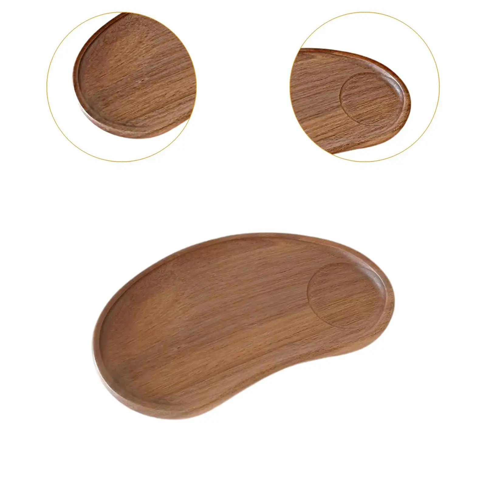Wooden Tray Rustic Dessert Plates Wooden Plate for Snacks Breakfast Cupcake