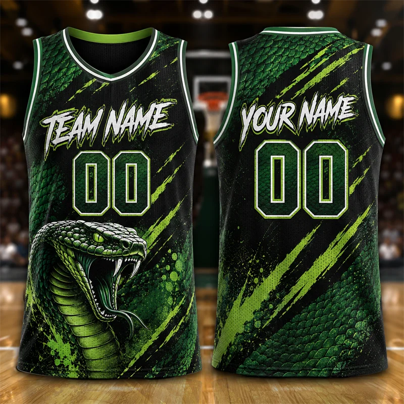 Trendy Animal Graphic Basketball Jersey For Men Custom Name Team Name Number Sports Tank Tops Loose Breathable Team Uniforms