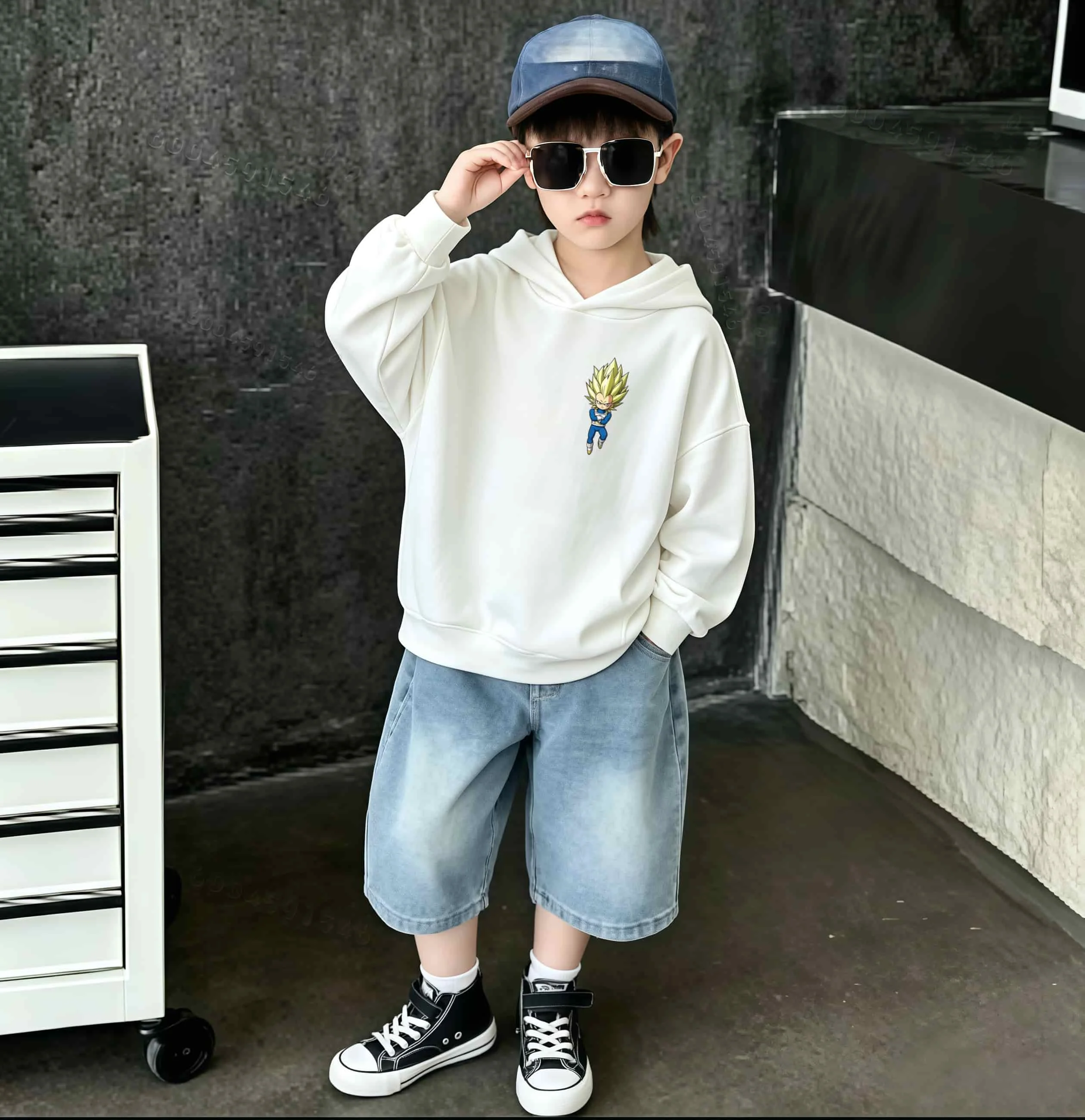 "Dragon Ball Super" Goku Kinder-Kapuzenpullover - Super Instinct - Goya - Beast Vegeta - Bedruckter Baby-Hoodie – Detail 7