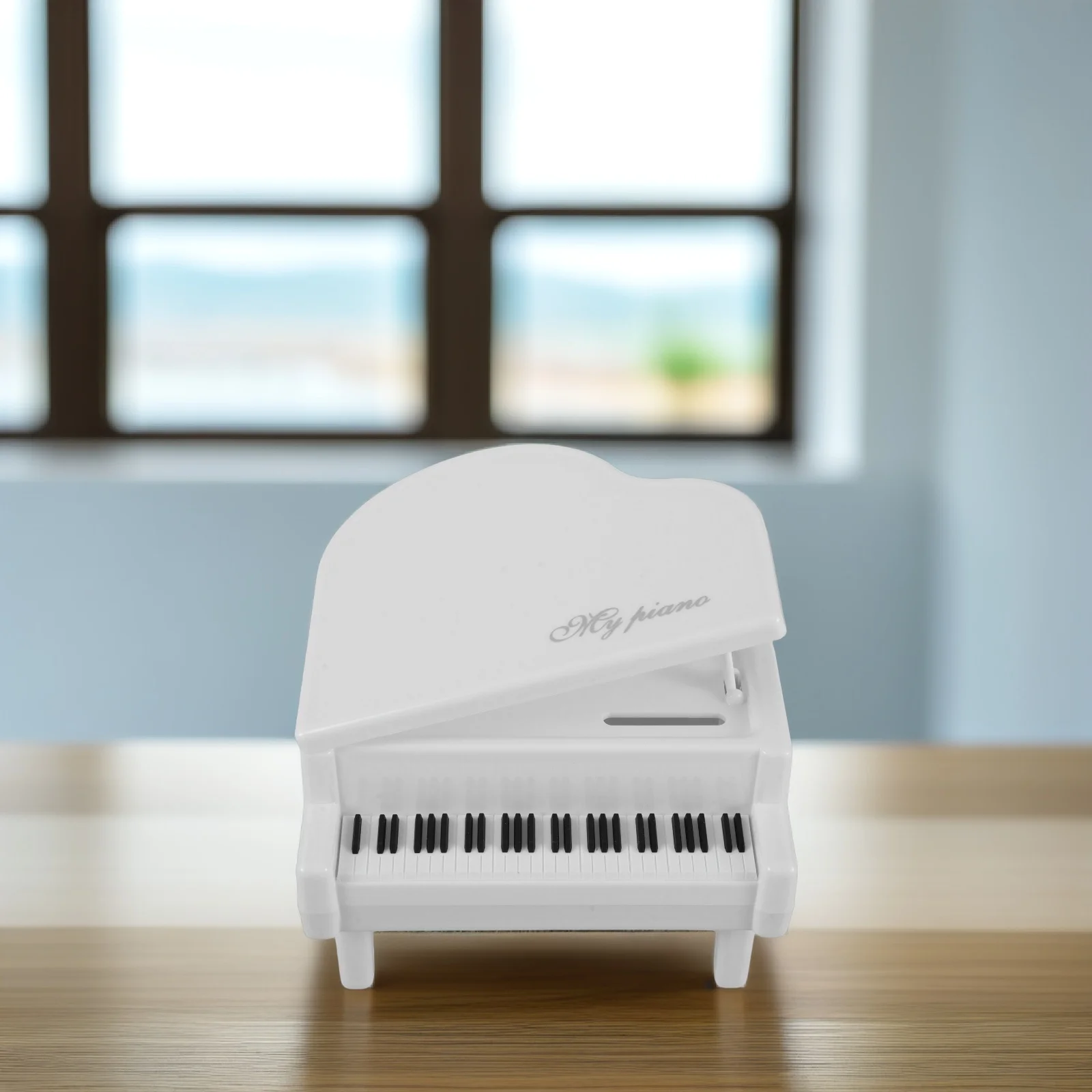 Charming Piano Themed Saving Box for Kids Extra Space Cash Bank Decorative Desk Piano Craft Teaching Money Management