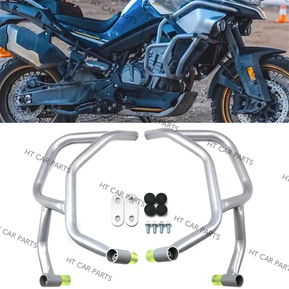 

For Cfmoto Cf-Moto 800MT 2021-2023 2021 2022 2023 Silver Motorcycle Engine Guard Crash Bar Bumper Protector Frame Protection