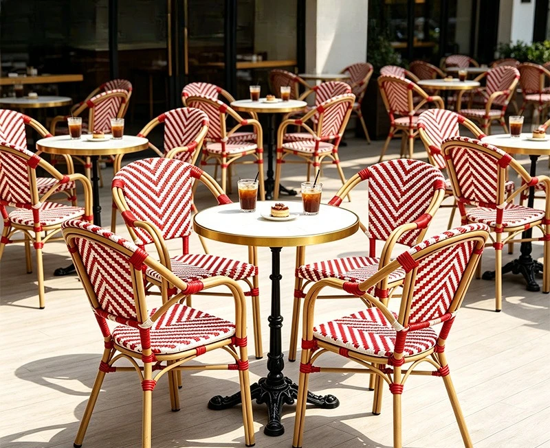 Outdoor rattan aluminum alloy tables and chairs courtyard balcony villa commercial street hotel homestay