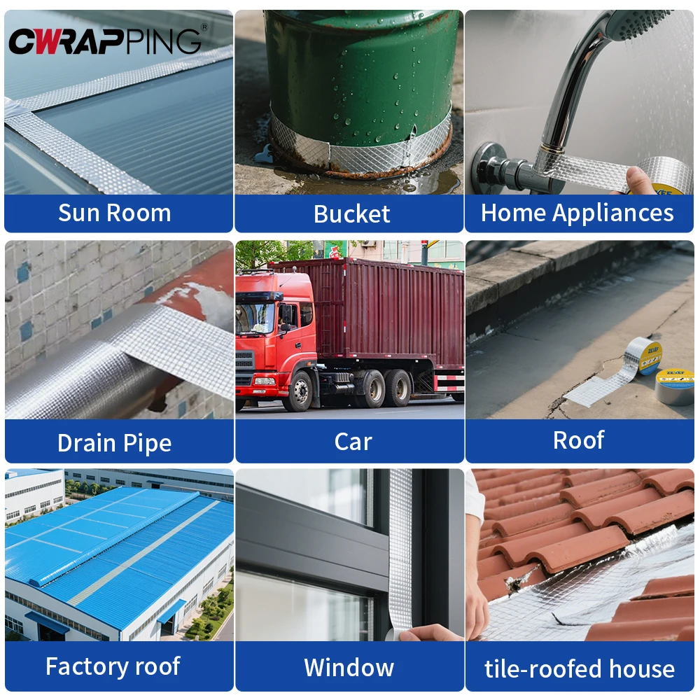 Fita adesiva de vedação butílica à prova d'água para campista, reparo de telhado automático, fita selada de alta resistência a altas e baixas temperaturas, acessórios para campista