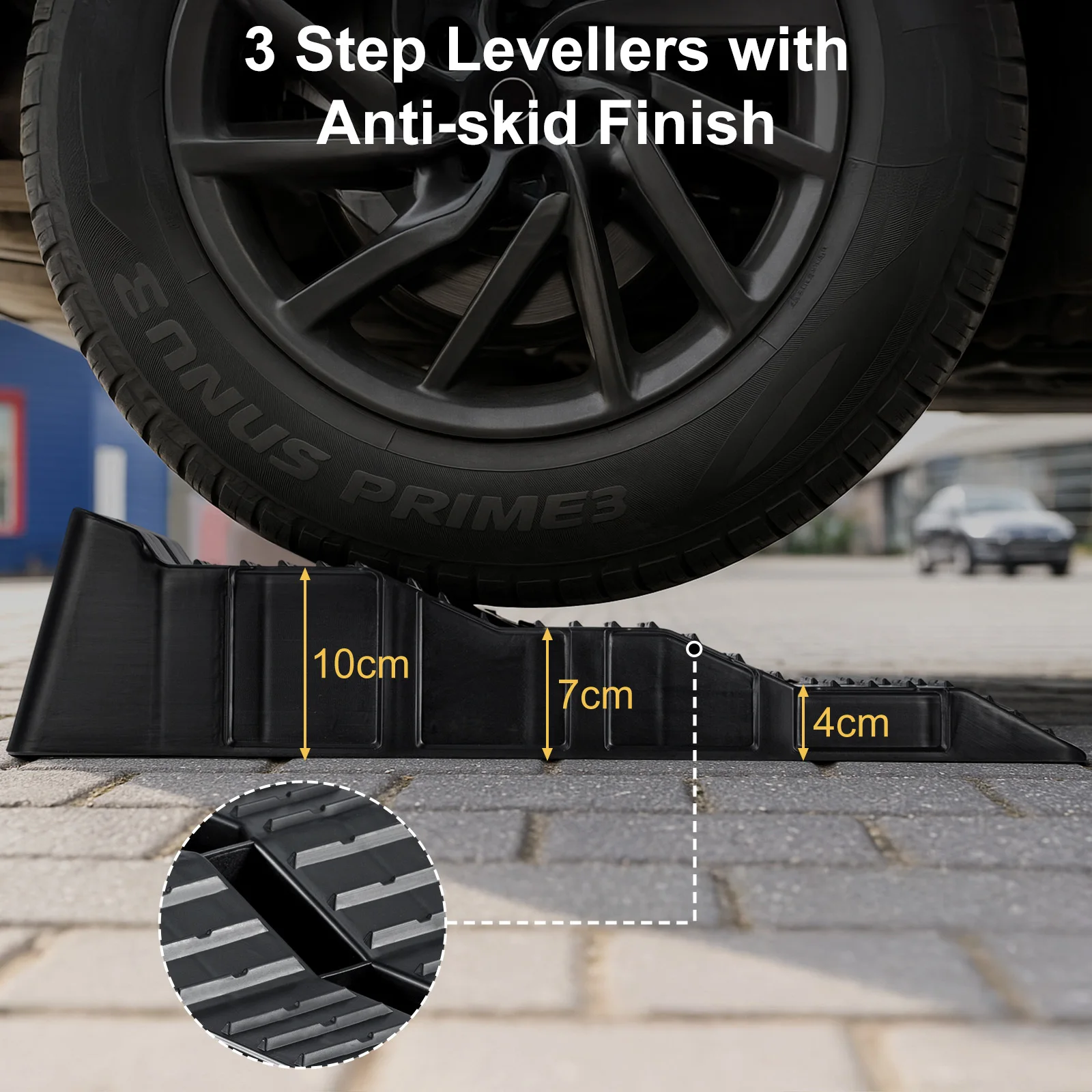 2pcs Three-stage car ramp Car Leveling Ramps RV Wheel Chocks Camper Leveling Blocks Trailer Wheel Chocks Levelers
