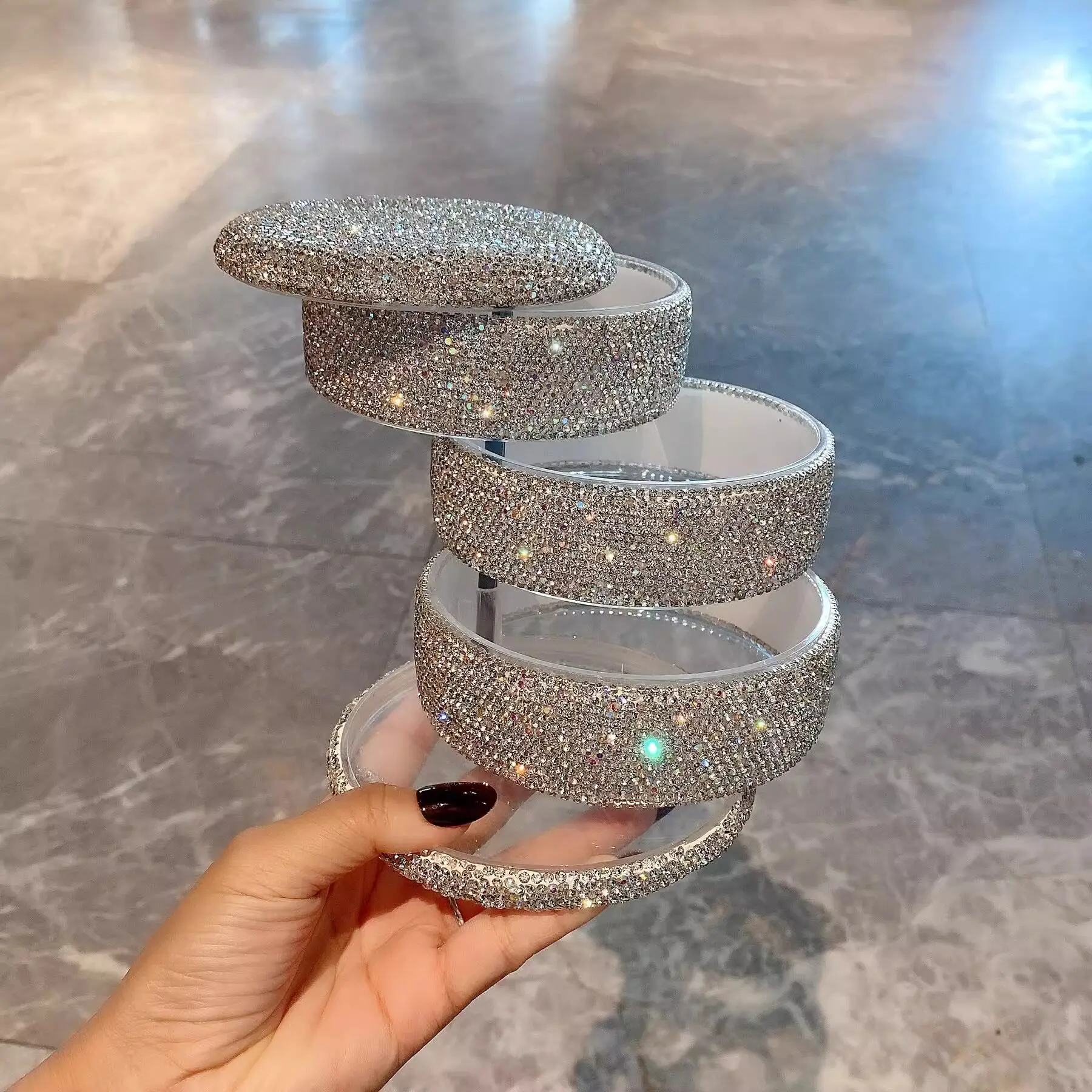 Rotating Earring Jewelry Box Multi Layer Ring Necklace Storage Organizer Luxury Crystal Desktop Display