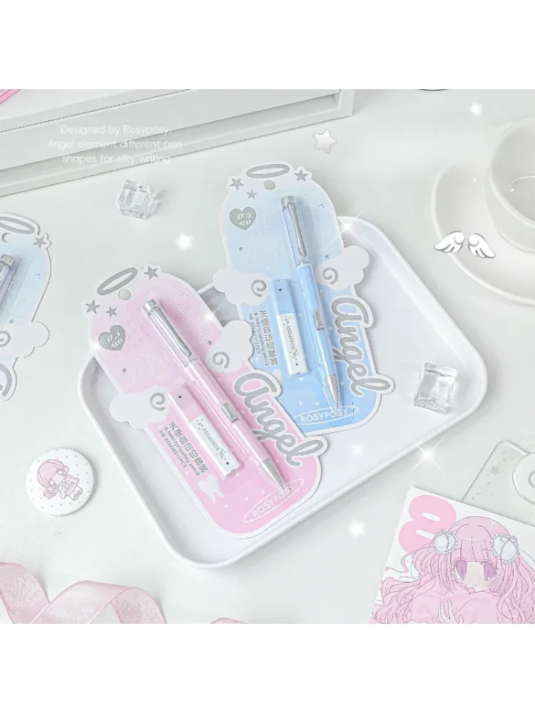 Engel Automatische Bleistift Set 0,5 HB Glitter Kristall Druckbleistift Push Button Nette Student Schreiben Werkzeuge Kawaii Schule Liefert