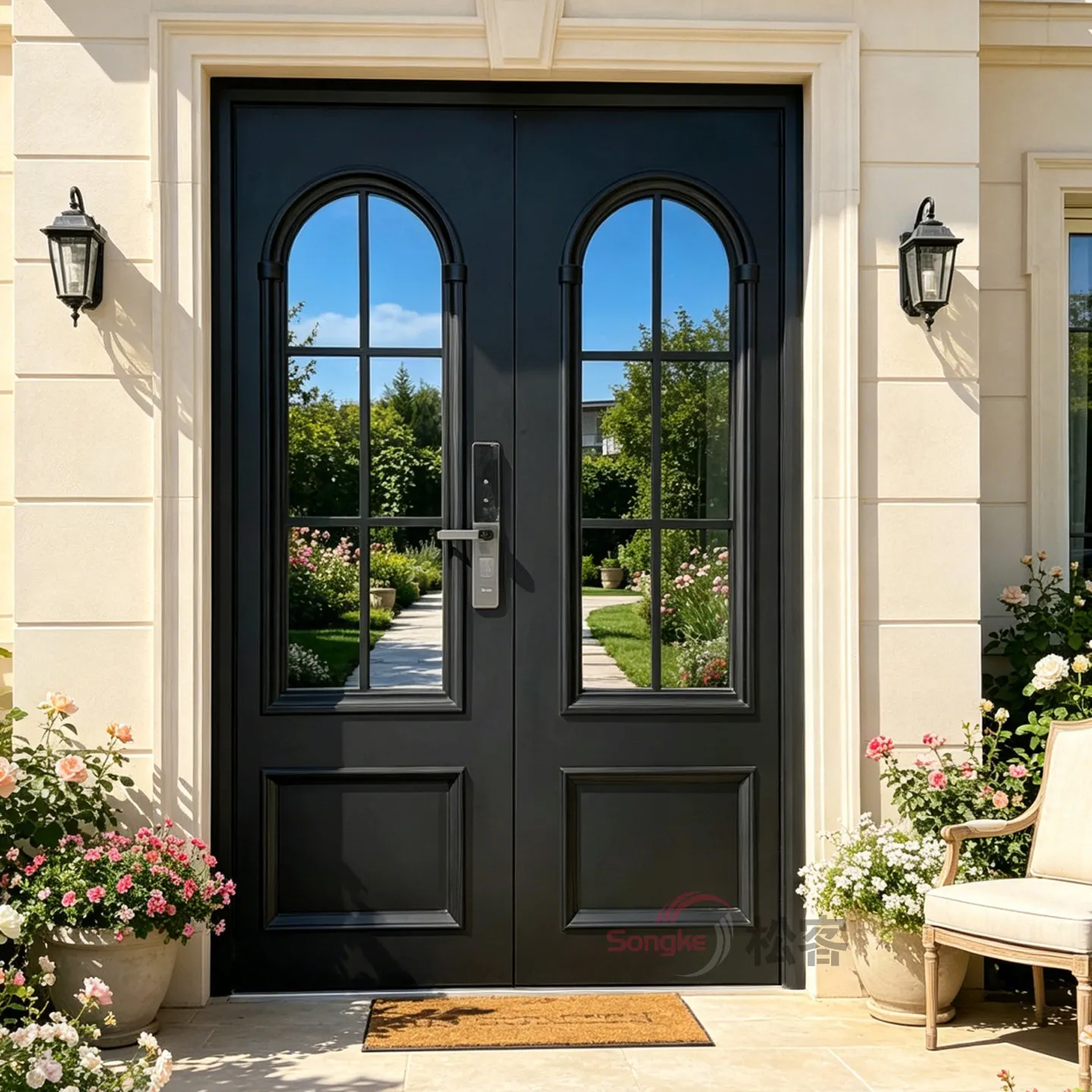 Cast aluminum door, villa door, rural self-built house door, entrance door customization