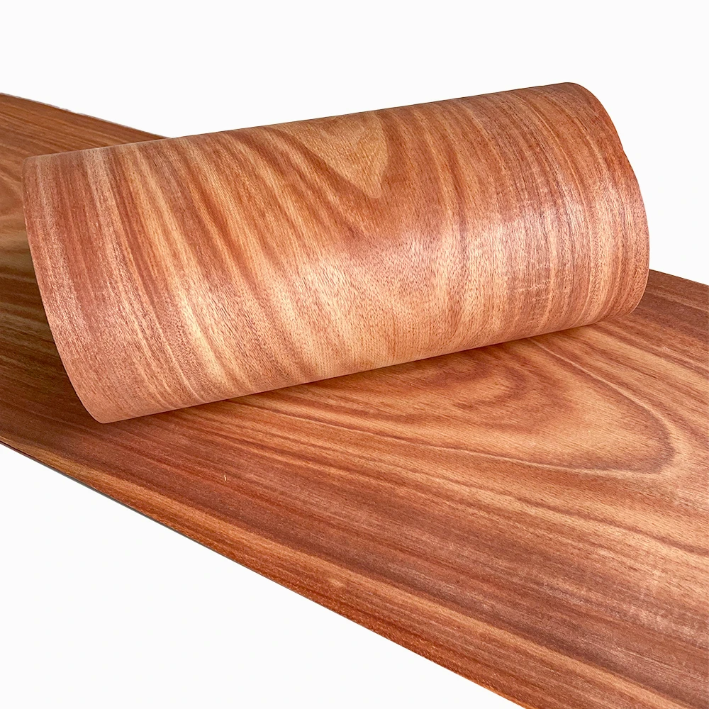 OMUKI Natural Santos Wood Veneer Sheet Outer DIY Renovation Veneers Solid Wood Guitar Audio Furniture Decoration Craft