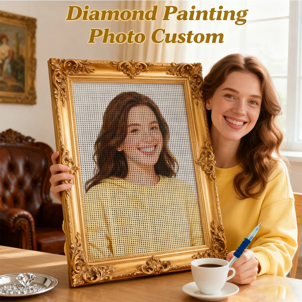 HUACAN Customized Personal Diamond Painting 5d Private Photo Custom Mosaic Full Square Round Drill Handmade Home Decor
