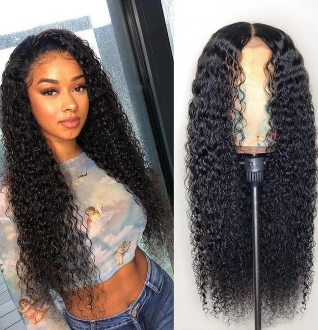 

Black split long hair curls