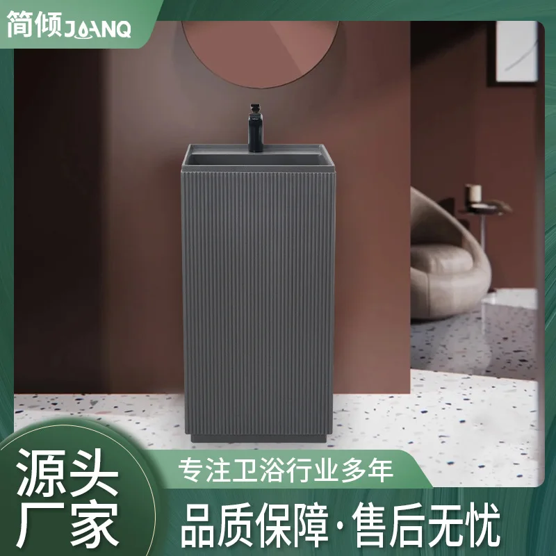 Nordic integrated column basin washbasin floor-to-ceiling artificial stone wash basin balcony outdoor pool countertop
