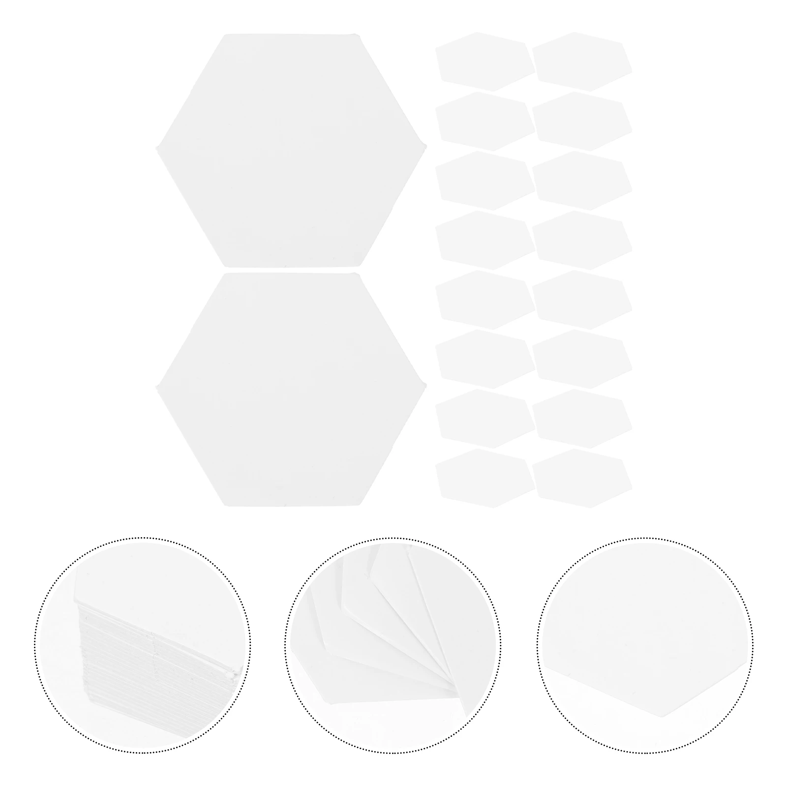 

300 Pcs Quilting Templates Patchwork Paper Tools for DIY Practical Decorative Hexagonal Reusable Handwork White