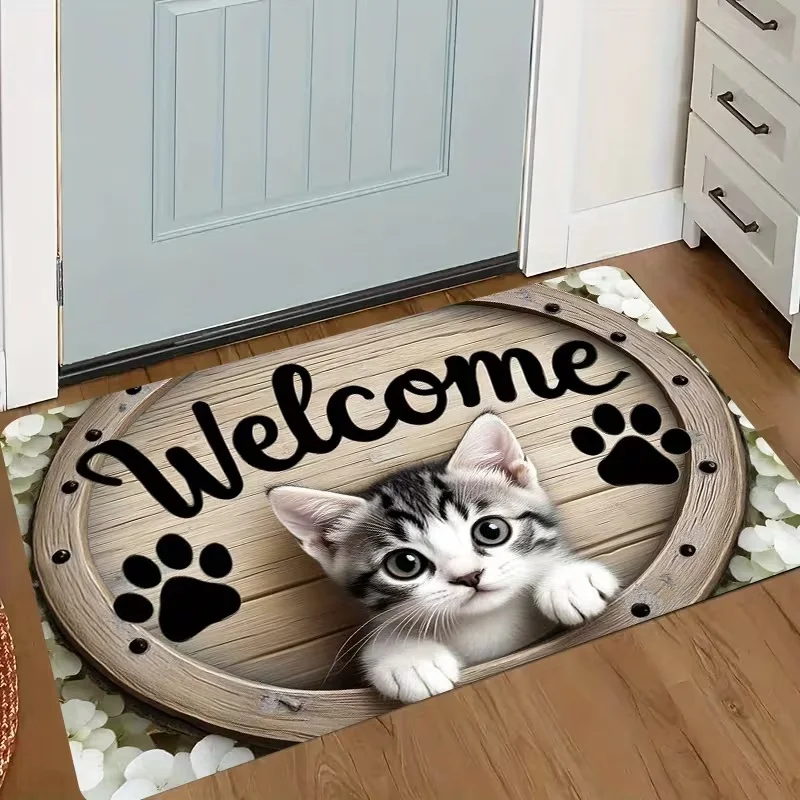 Newest Doormat Fashion High Heel Perfume Flower Macaron Print Flannel Doormat Non Slip Women Front Door Mat