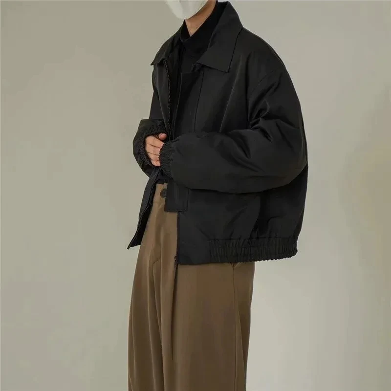 Y2k Europe America High Street Casual Coat Ins Spring Autumn Design Sense Men Senior Vintage Shoulder-Padded Short Bomber Jacket