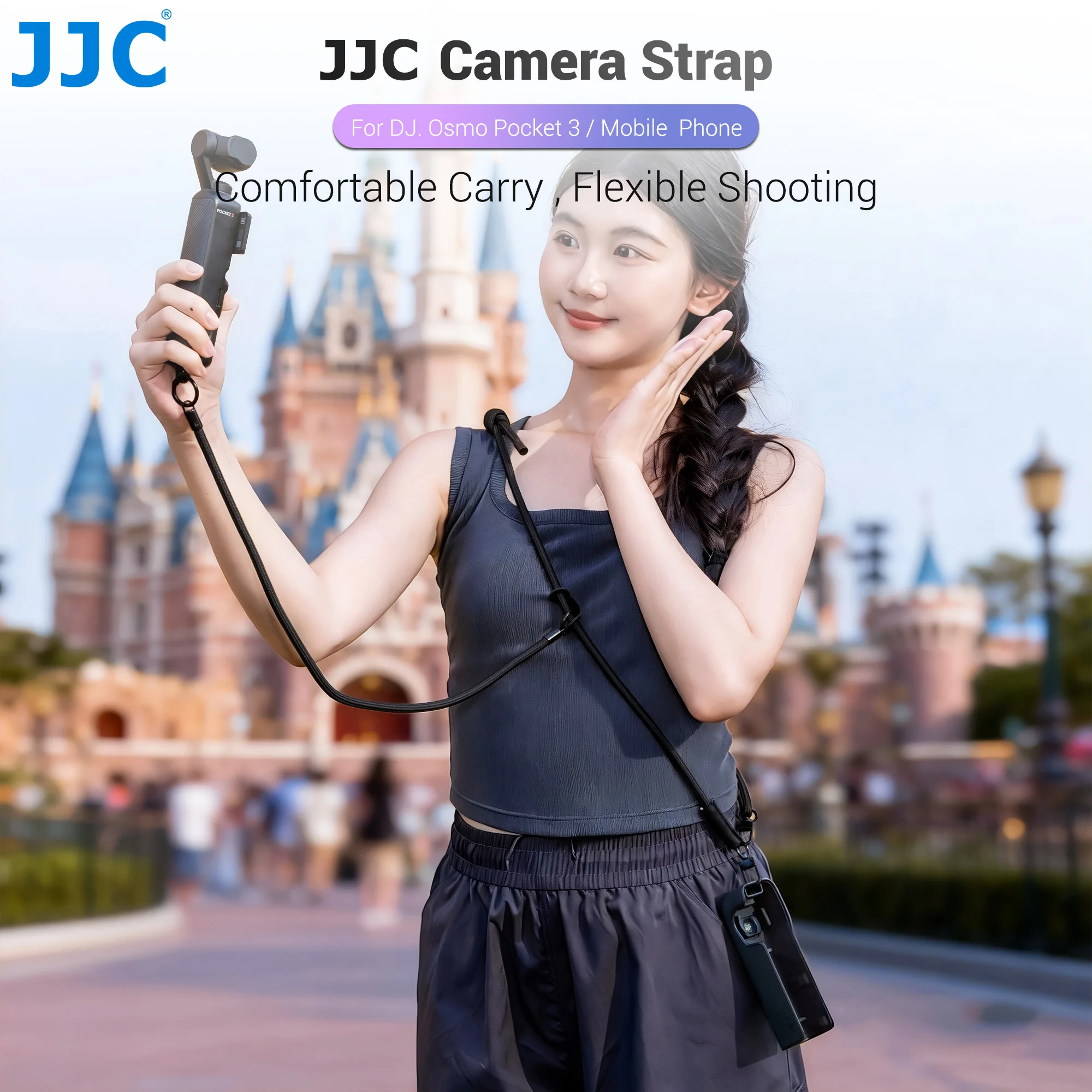 JJC Pocket 3 Halsband-Umhängegurt für DJI Osmo Pocket 3 4 Insta360 Luna Ultra Zubehör Kamera-Umhängegurt – Detail 1