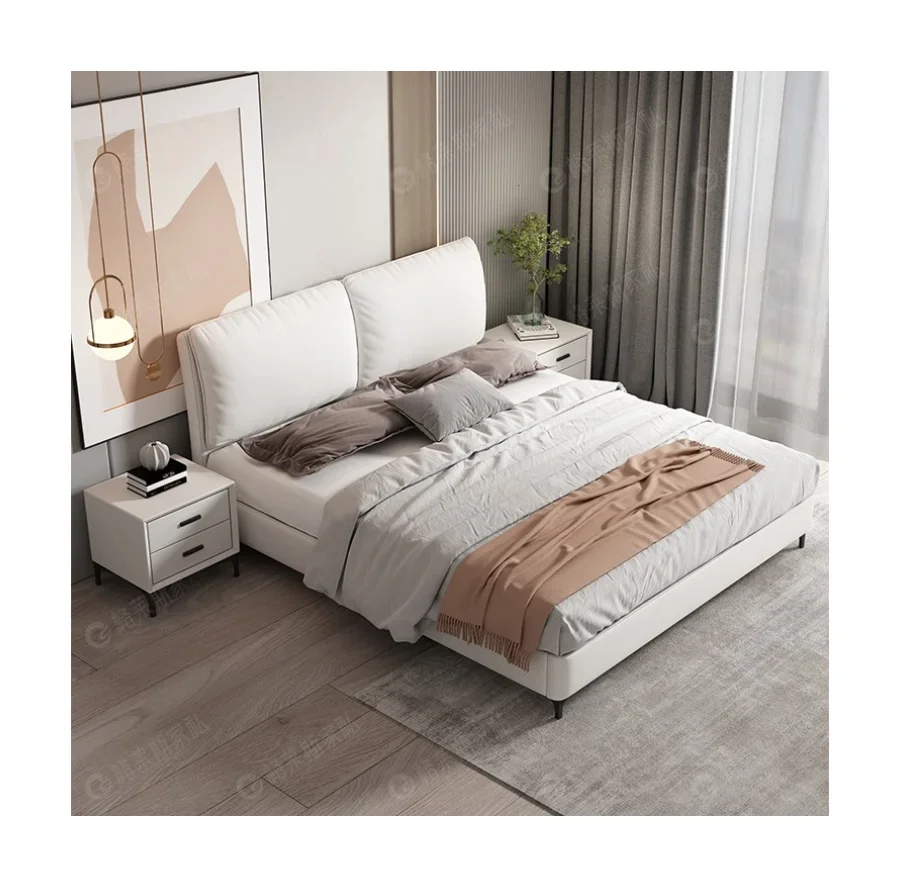 Double Size Elegant European Style Modern Queen Bed Frame Stylish Bedroom Set