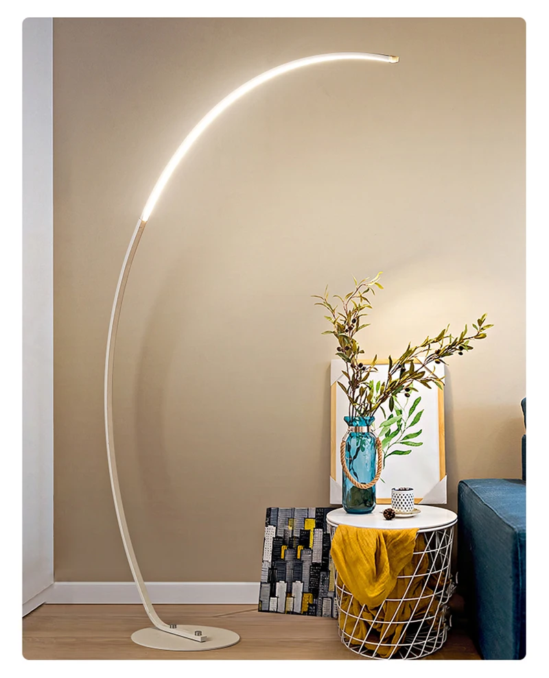 Nordic LED Corner Floor Lamp Simple Black White Floor Light For Dining Room Living Room Bedroom Study Home Decor Stand Light