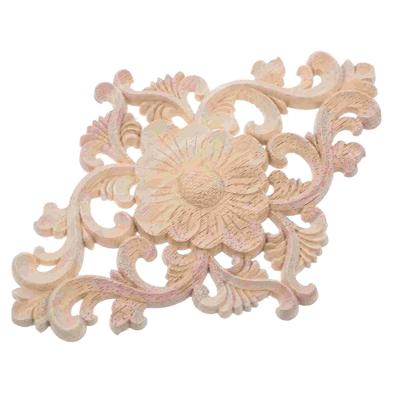 Onlay Carved Applique Unpainted Frames for Wall Door Cabinet Decor Solid Creative Craft Exquisite Pattern Home for Wall