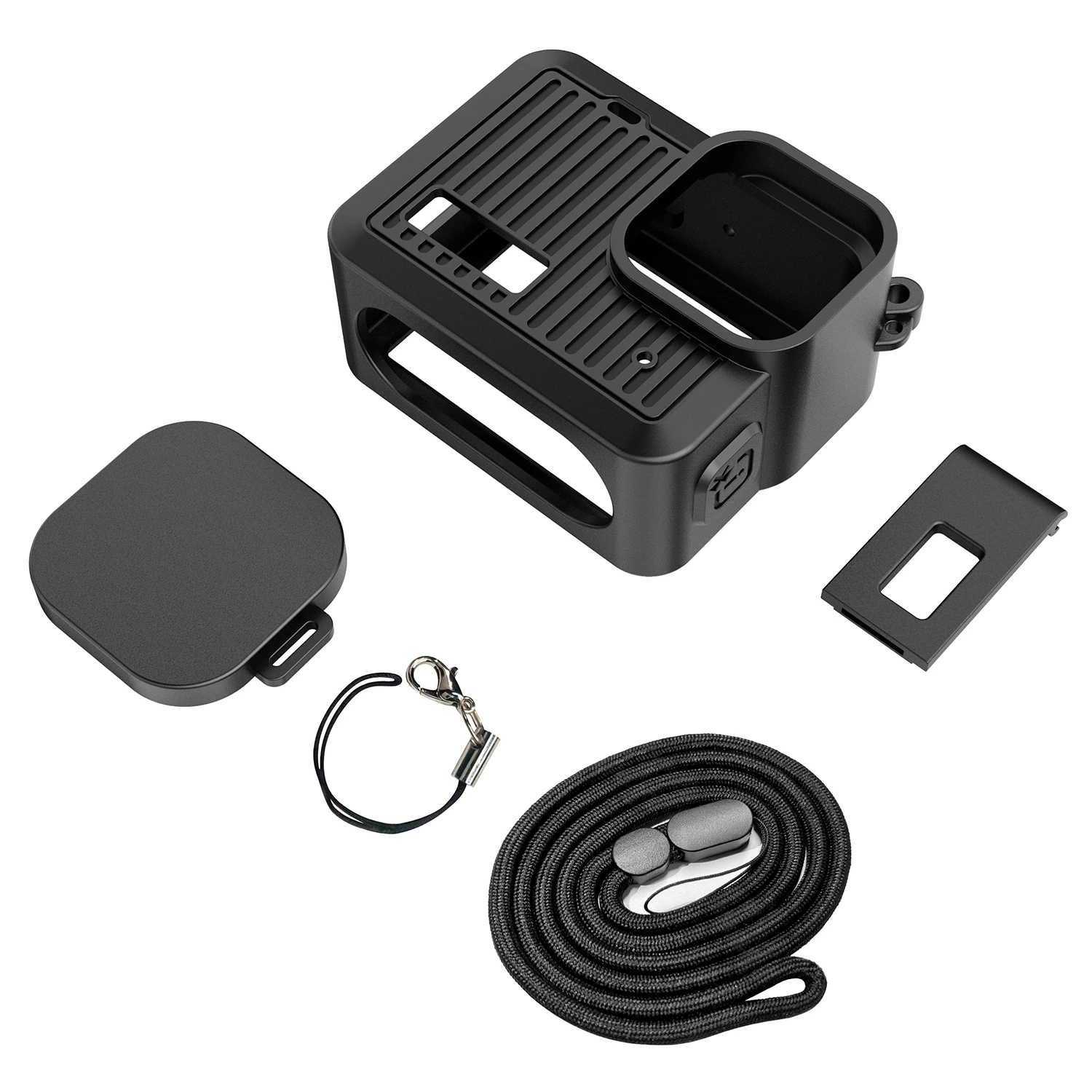 PULUZ Camera Accessories For GoPro HERO 2024 Silicone Protective Case Side Interface Cover with Wrist Strap & Lens Cover