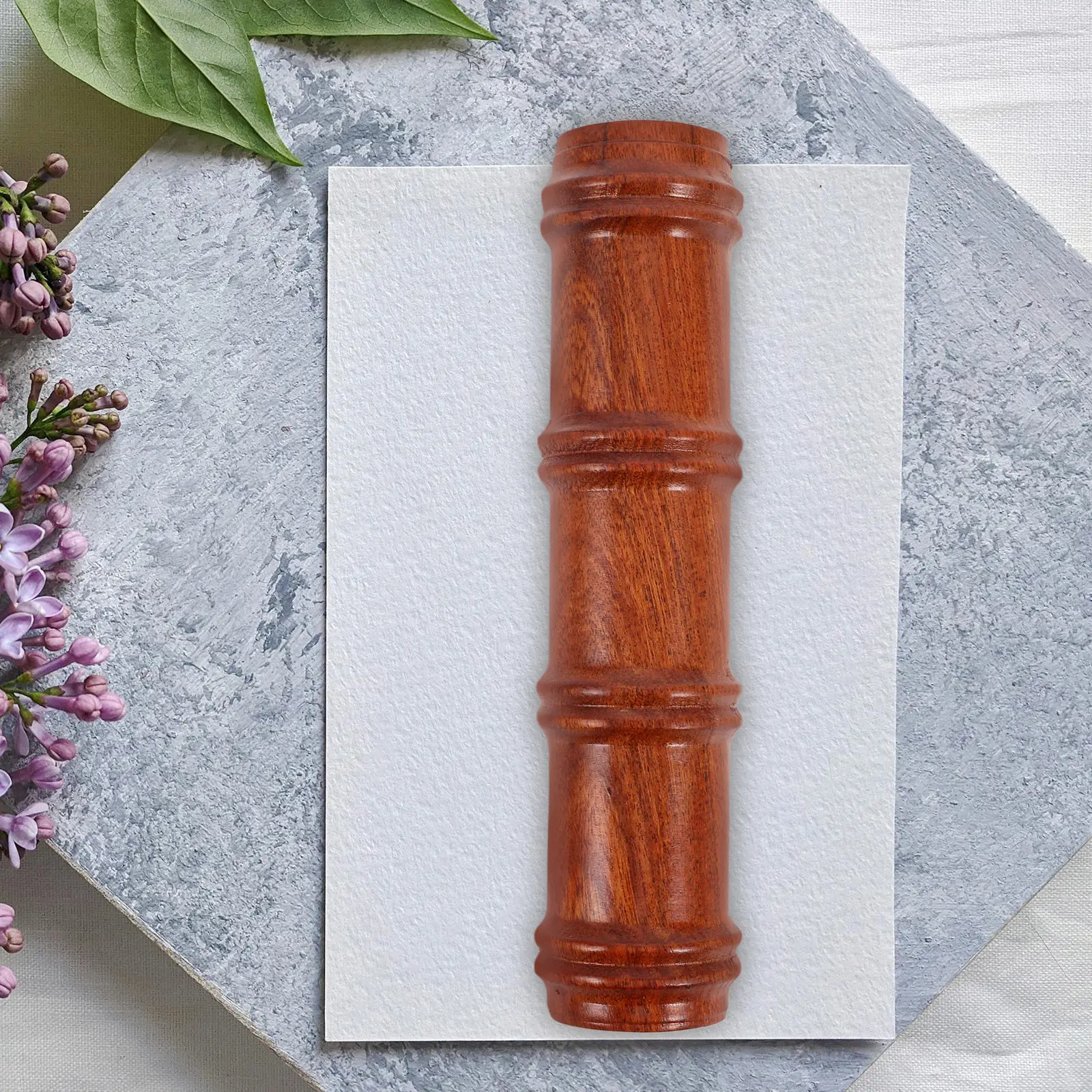 

Redwood Chinese Calligraphy Brush Rest Vintage Bamboo Joint Design Desk Pen Holder for Sumi Brushes Writing Tools Calligraphy
