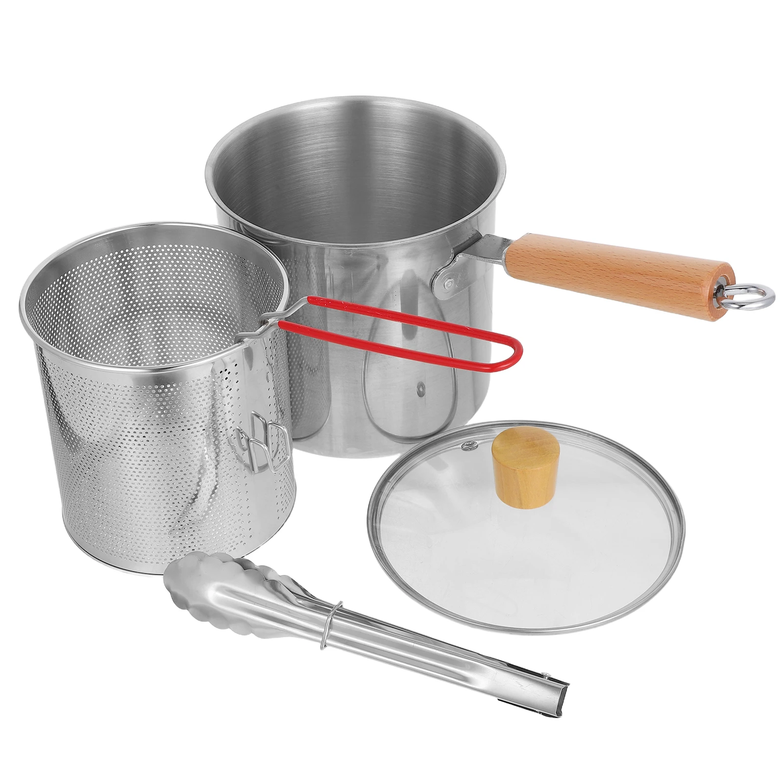 

3L Deep Pot Stainless Steel With Basket Oil Frying Pot For Home Kitchen Fish Fryer For Boiling Stewing Small Deep Fat Fryer -