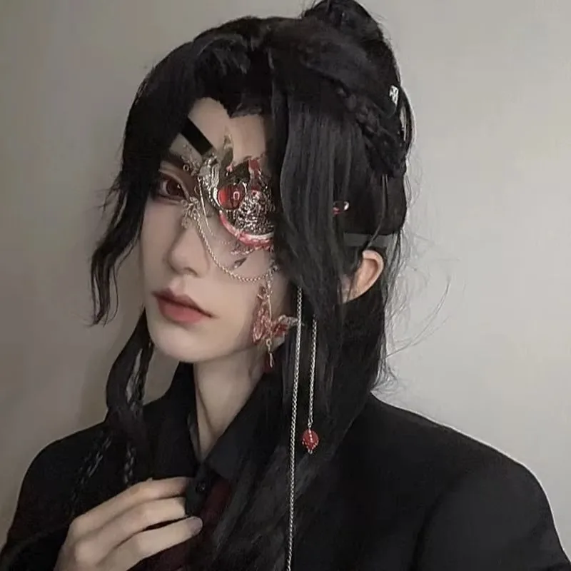 Anime Heaven Officials Blessing Tian Guan Ci Fu Hua Cheng Cosplay Eyeshade Eyepatch Butterfly Eye Mask Jewelry Costume Props