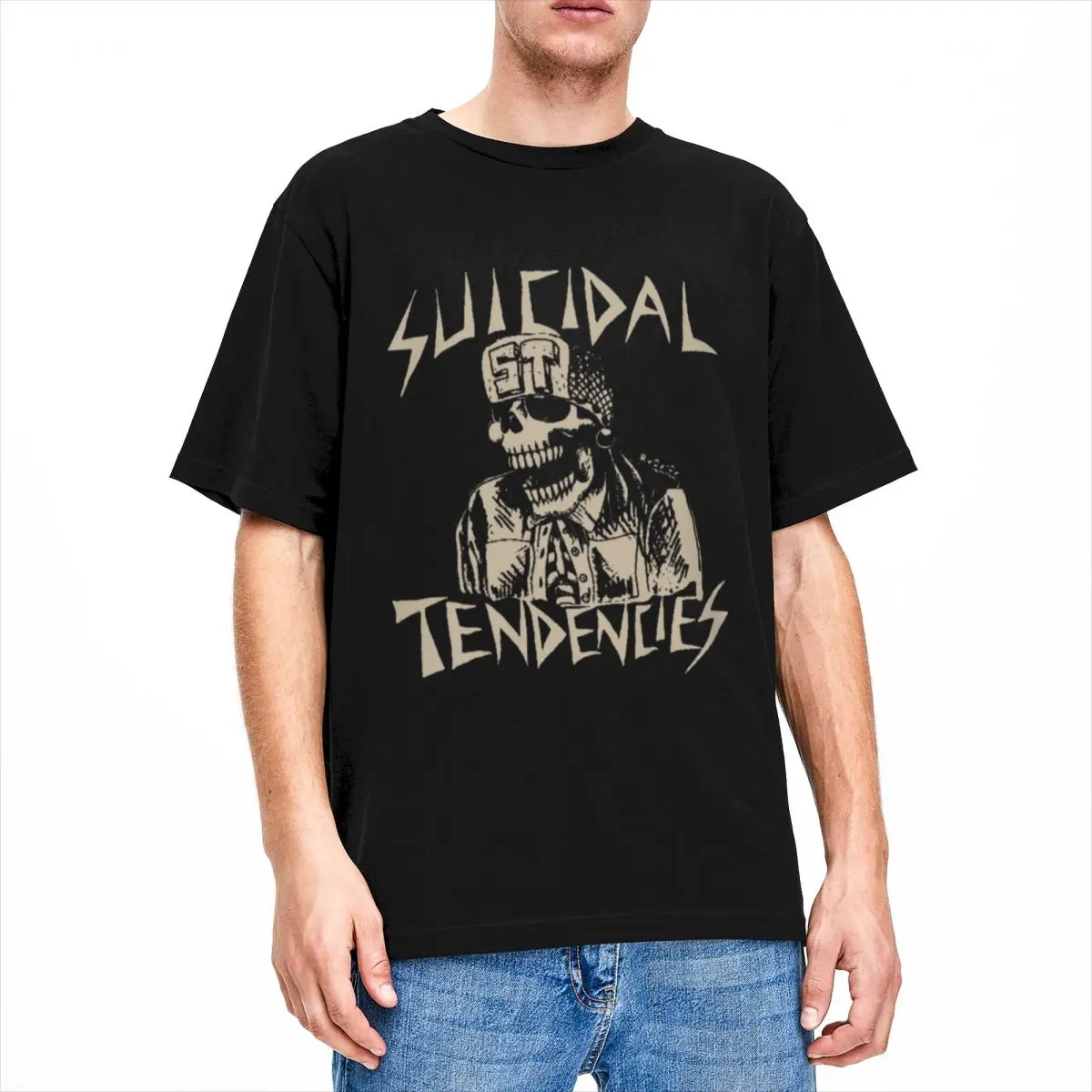 Suicidal Tendencies Band Merchandise T-Shirt Men Women Vintage Skeleton 100% Cotton Tee Shirt O Neck Short Sleeve Plus Size Tops