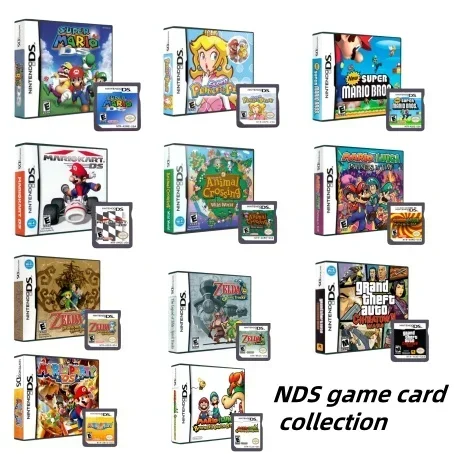 NDS game card Pokemon Pokemon Zelda Super Brothers Single card box English game multi-language customizable