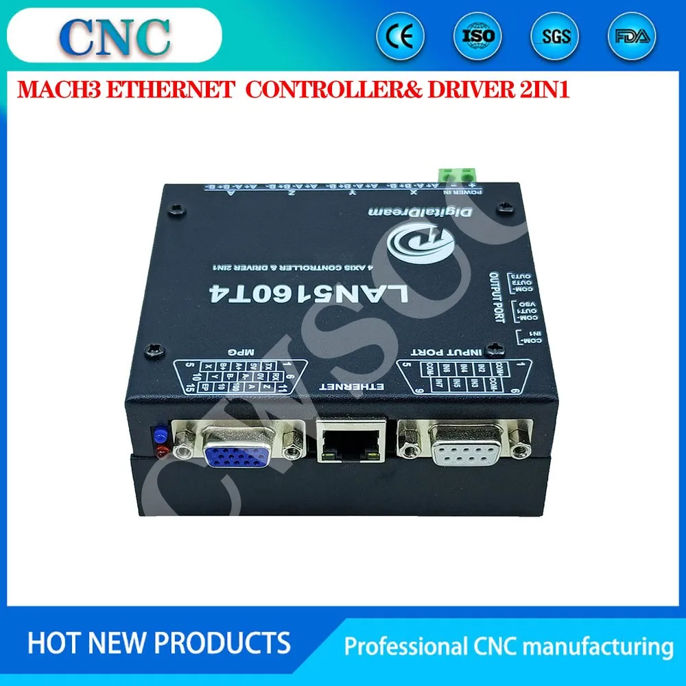 CNC kit Ethernet 4-axis control card mach3 control and drive integrated system digital display handwheel NVMPG