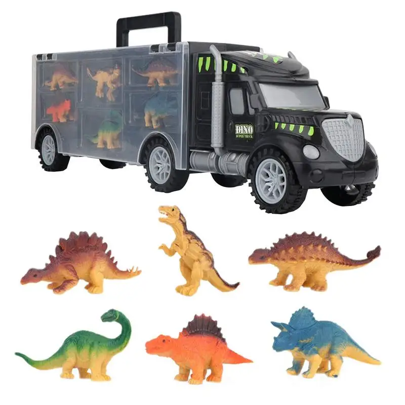 Truck Toy Dinosaur Dino Figures Transport Truck Toys Educational Activity Play Set Dino Figures Carrier For Children's Day