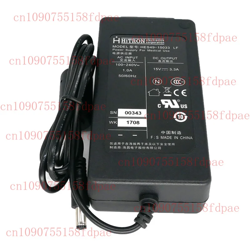 95%NEW Genuine FOR HiTRON Model HES49-15033 15V 3.3A Power Supply With Power Cord