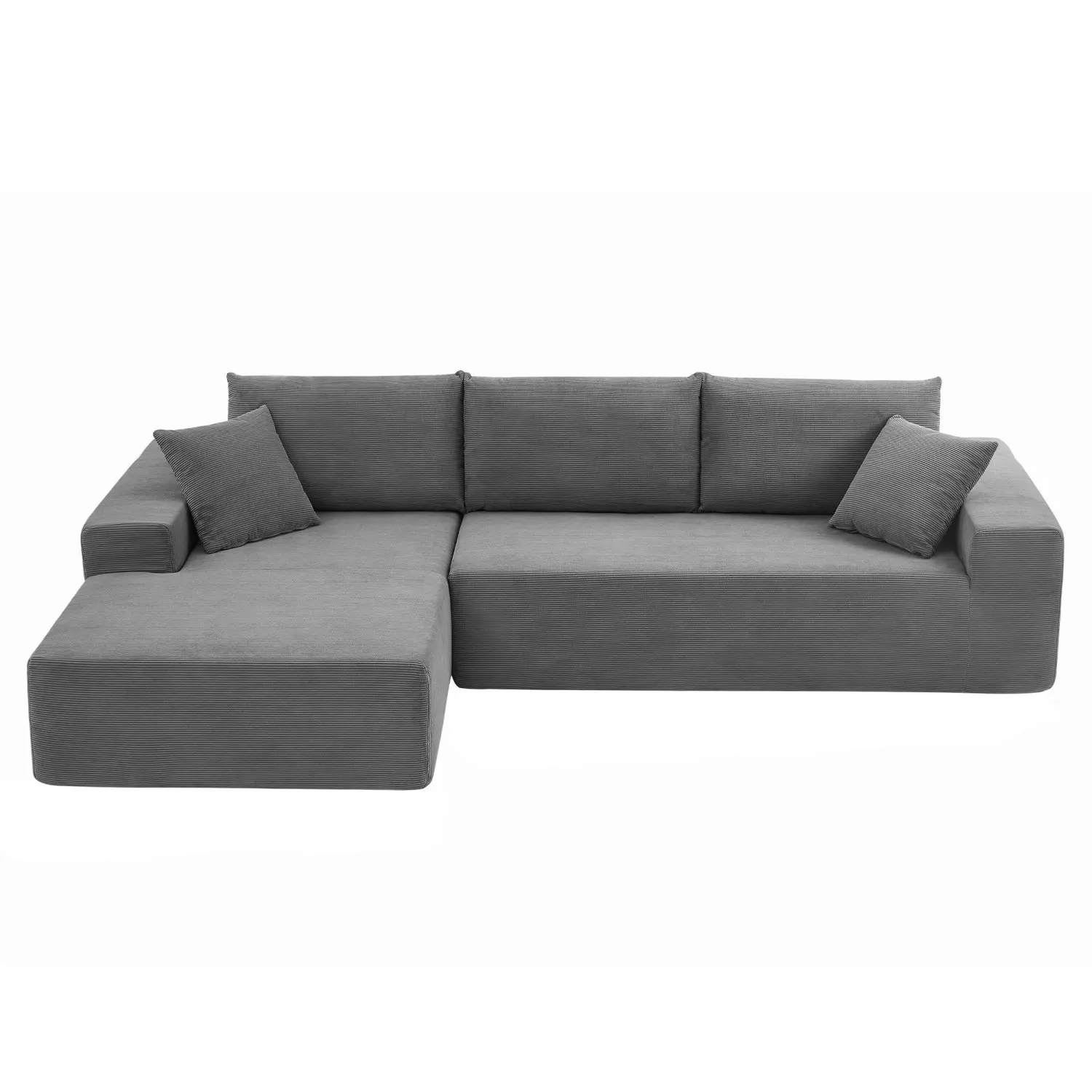 Sectional Couch corduroy Covers 2 pcs L Shape Sectional Sofa Couches for Living Room, Bedroom, Salon, 2 PC Free Combination, Gre