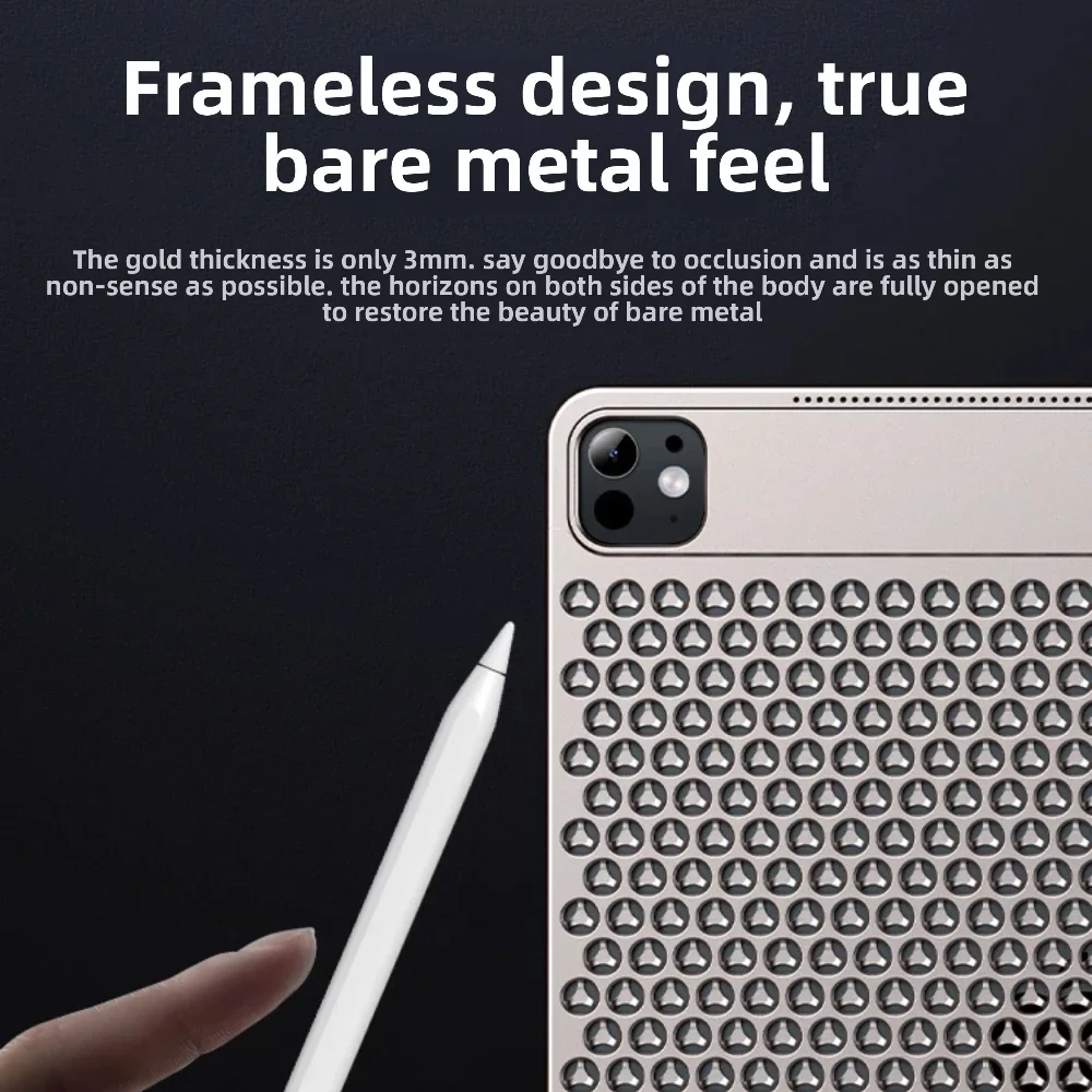 Aluminum Alloy Tablet Case with Aromatherapy for Ipad Pro Hollow Heat Dissipation Apply To IPad Pro 2024 (11 Inch / 13 Inch)