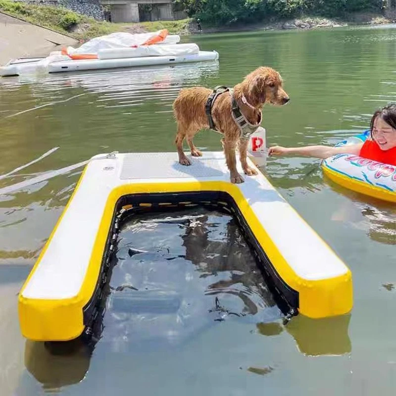 pet water toys double decker dog climbing ladder inflatable puppy board