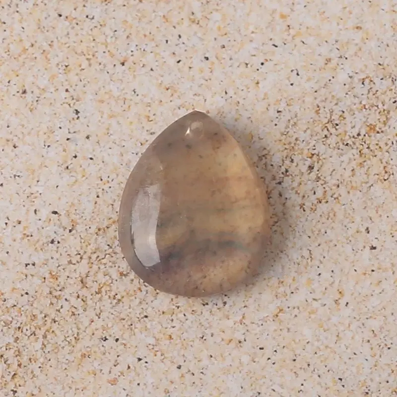 

Fluorite Teardrop Gem Pendant Natural Banded Textures Artisanal Jewelry Design Gemstone Pendants for Crafting 19x15x5mm-2.7g