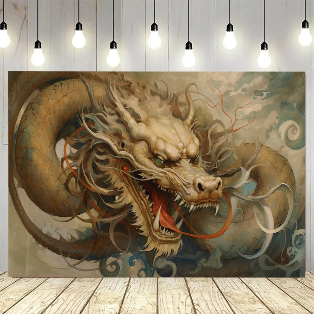 Mythical Legend Dragon Art Tapestry Office Living Room Bedroom Decoration Sofa Background Wall Cartoon Wall Hanging Cloth