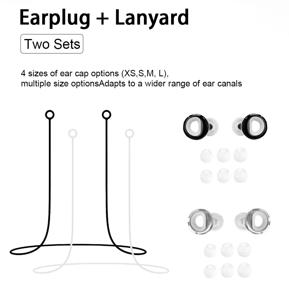 Travel Friendly Silicone Earplugs 2 Pairs With Silicone Lanyard Lightweight Reusable Noise Isolation Ear Plugs For Swimming Sl