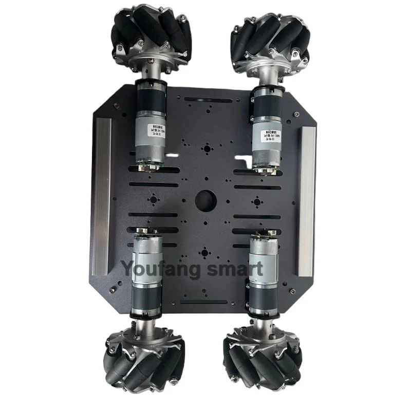 30kg Load Heavy Duty Metal Car Chassis with Encoder Motor 100mm Mecanum Wheel Robot Car for Arduino Programmable Robot DIY Kit