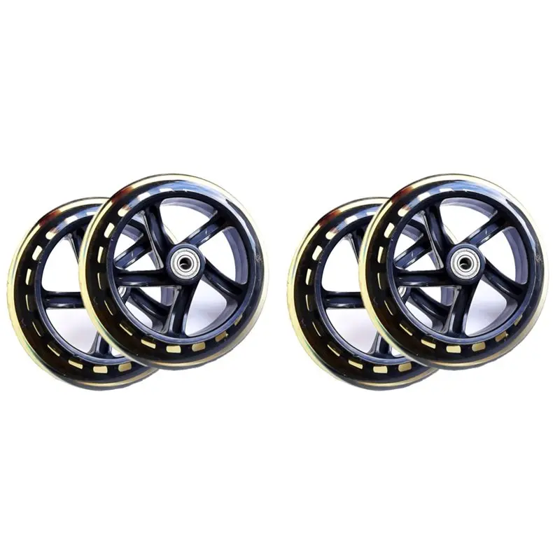 

B48B-4Pcs Scooter Wheel 145Mmx30mm PU Silent Wheel Roller Skates Wagon Cart Trolley Wheel Replacement Parts