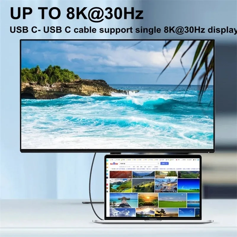 كابل USB4 USB C 40Gbps 8K كابل يدعم البيانات كابل شحن سريع 8K فيديو لأجهزة MacBooks Hubs E-Gpu iPhone15 Pro USB4.0 كابل #4